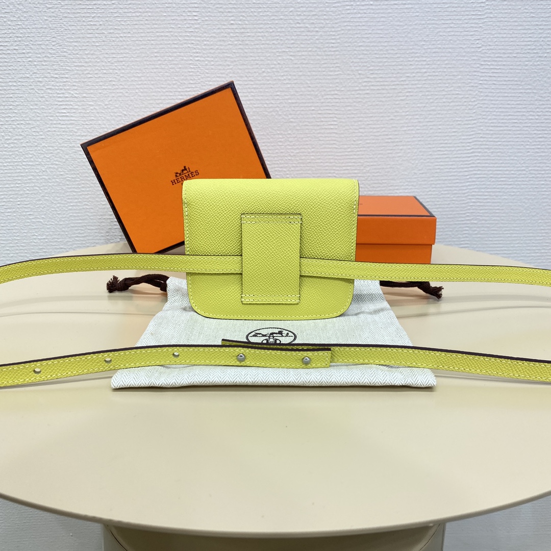 Hermes Constance Slim Wallet Belt Bag In Lemon Yellow Epsom Leather